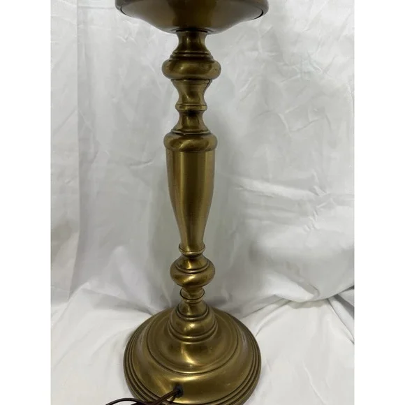 Vintage Mid Century Modern Brass Table Lamp Works 32 Tall No Shade Included